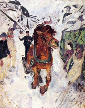 エドヴァルド・ムンク Painting - 疾走する馬 1912年 エドヴァルド・ムンク